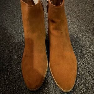 Clarks Women's cognac Suede Heeled Boots